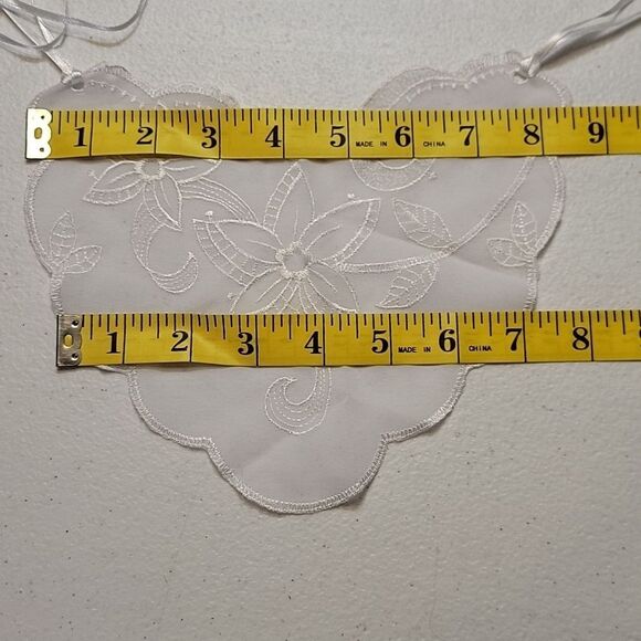 Vintage Collar Fabric Necklace Heart Shaped Embroidered - Picture 5 of 6